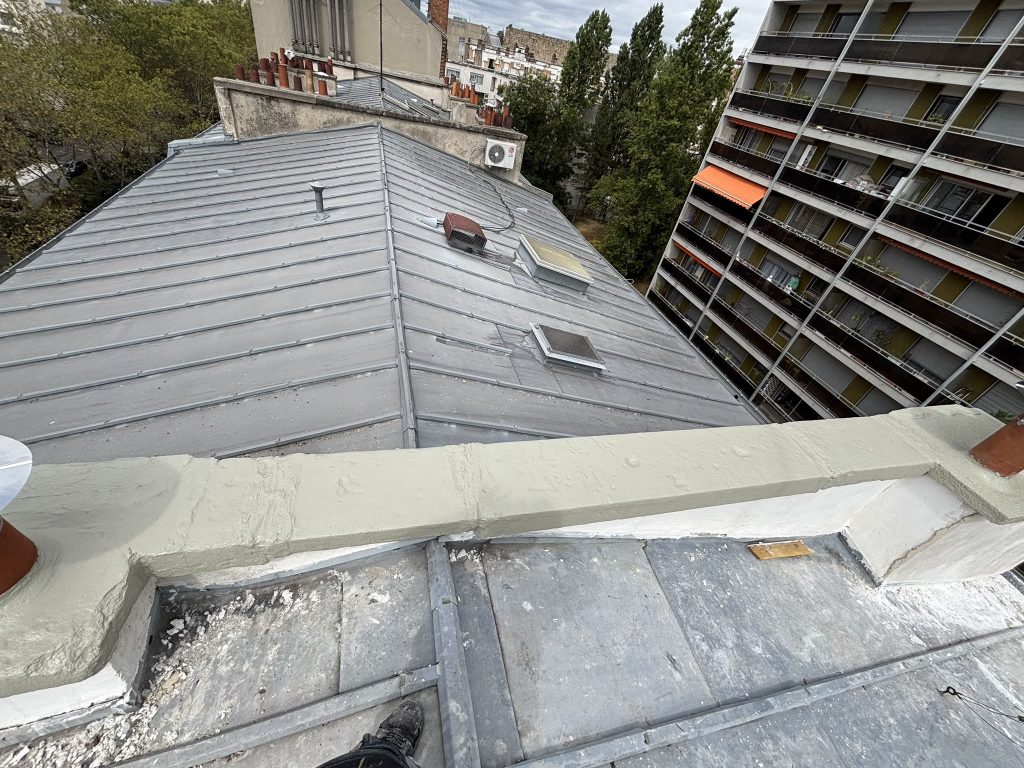 Toiture zinc après reprises